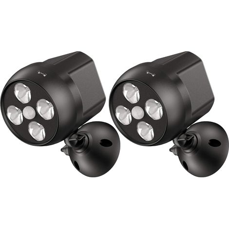 Detector de movimiento para exteriores, luz exterior a batería con sensor, potente LED inalámbrico, 2x4 LED, luz de seguridad resistente a la intemperie para porche, garaje, jardín (1/5)