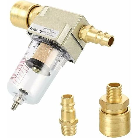 Filtre à Air Comprimé, Séparateur Deau à Air Comprimé 1/4, Séparateur D Eau Séparateur D Huile avec Raccord Rapide pour Filtre Compresseur-LIAIKI (1/5)