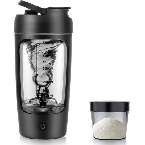 Ce shaker à protéines électrique est fabriqué en Tritan. est sans BPA. étanche. possède un moteur silencieux. une longue durée de vie de la batterie. est facile à nettoyer. a une capacité de 650 ml (1/5)