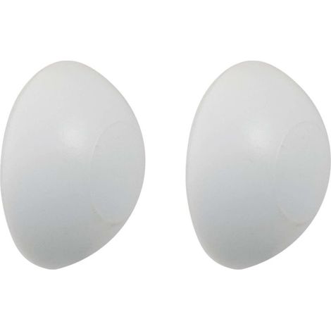 2x Fermaporta rotondo autoadesivo in plastica bianca da 40 mm per montaggio a parete, maniglia di protezione, ammortizzatore di chiusura adesivo (1/2)