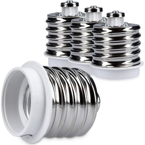 CCYKXA 4x socket adapter - E40 to E27 socket converter - E27 base lamp holder adapter for halogen LED bulbs