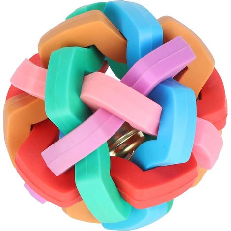 Des jouets interactifs pour chiens aux couleurs vives, avec des clochettes et des effets sonores — parfaits pour les chiots et les petits chiens — doux et amusants. (1/5)
