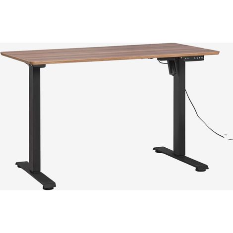 SKLUM Elektrisch höhenverstellbarer rechteckiger Schreibtisch mit Speicherfunktion aus Holz und Eisen Serpi  &x2194&xFE0E 120 cm            Braun Walnuss                     