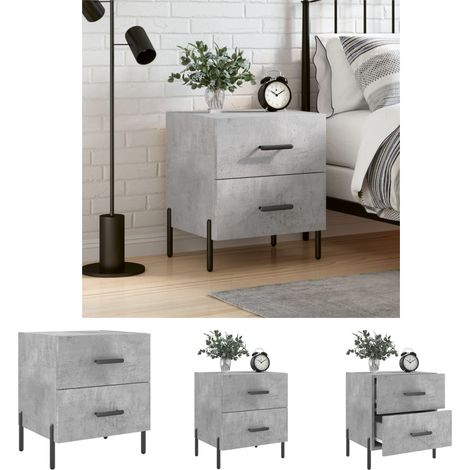 The Living Store Nachttisch Betongrau 40x35x47,5 cm Holzwerkstoff - Nachttische (1/5)