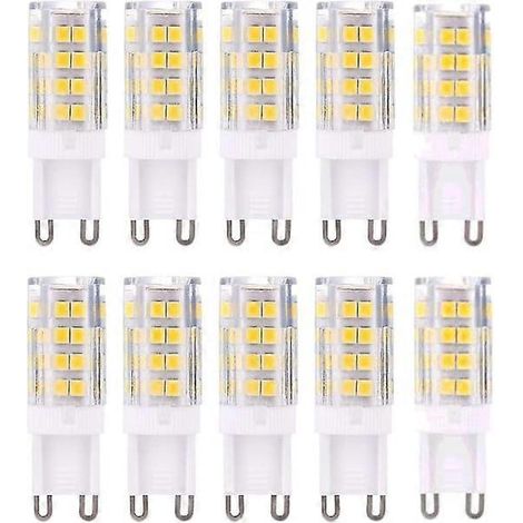 Ampoule LED G9, blanc chaud 3000K, 5W, équivalent à une ampoule halogène de 40W, 420 lumens non dimmable, lot de 10 (1/4)