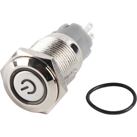 GARRYFIZH Interrupteurs à bouton-poussoir, verrouillage lumineux LED, boîtier métallique robuste pour accessoires intérieurs de voiture