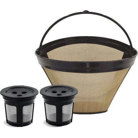 Filtres à café réutilisables et dosettes K-Cup, lot de 2 dosettes rechargeables + 1 filtre pour cafetière Ninja Dual Brew (compatible avec les modèles CFP301 et CFP307), kit de remplacement pratique, (1/5)
