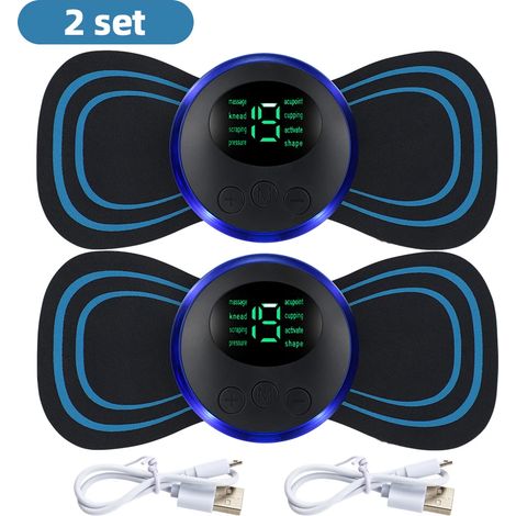 EMS-Elektromassagegerät für Nacken, Muskelstimulator, Niederfrequenzpflaster für Rücken, Halswirbelsäule und Waden Mini-Gerät  00431-AquaForge