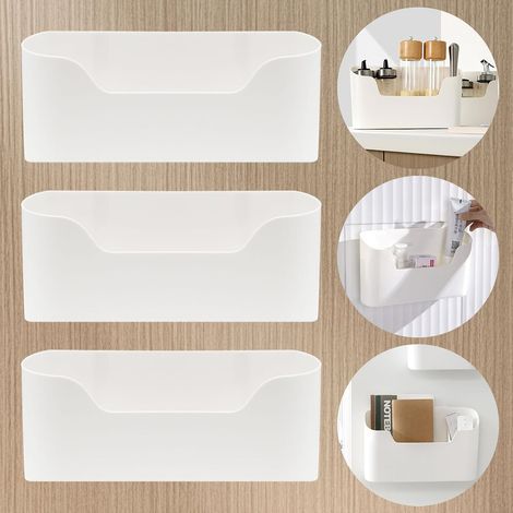3 pcs Adhésive Boîte de Rangement Murale Autocollantes pour Cuisine Porte Armoires de Cuisine Porte Boîte de Rangement pour Porte D'armoire de Cuisine Armoire/Salle de Bains/Réfrigérateur (1/4)