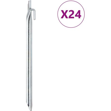 Zeltheringe 24 Stk. V-Form 29,5 cm Ø20 mm Verzinkter Stahl