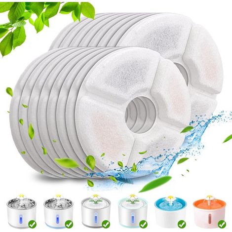 Filtres pour fontaine à chat - Filtre pour fontaine à eau pour chat blanc - 16 pièces (1/3)