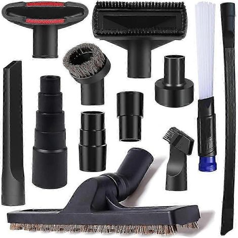 Ensemble de 12 accessoires universels pour aspirateur, pièces détachées professionnelles pour aspirateur, adaptateur de tuyau d'aspirateur avec rallonge brosse à cheveux. (1/5)