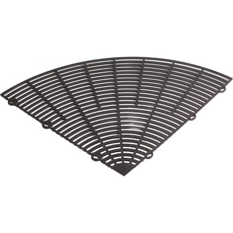 Lot de 4 demi-barrières noires + 8 clous, barrière pour pot de fleurs, diamètre assemblé 52 cm, emballage 26x26x2 cm (1/5)
