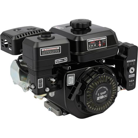HAUTOUR Moteur à essence 7,5 CV 3 kW Moteur industriel Kart électrique 210 cc 4 temps Monocylindre refroidi par air Générateur de karts Nettoyeur haute pression Coupe-béton 3600 tr/min (1/5)