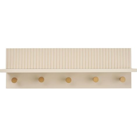 Nika Wandgarderobe 5 Haken beige.