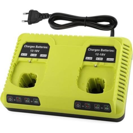 Chargeur pour batteries Ryobi 18V – Charge rapide 3A – Compatible Lithium-Ion, Ni-Cd, Ni-MH – Charge 2 batteries simultanément (1/5)