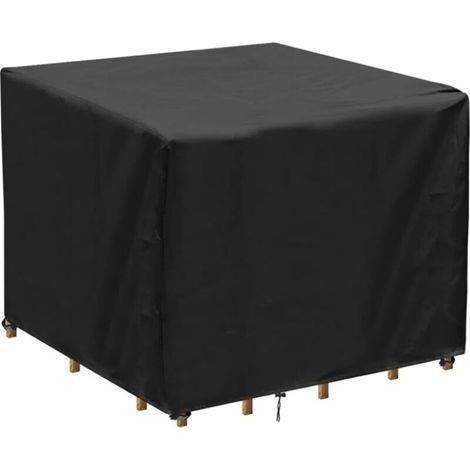 Housse Table de Jardin Carrée, Bache Salon de Jardin Imperméable, Anti-UV,210D Oxford Tissu Housse de Table Chaise Meubles de Jardin Extérieure (90x90x90cm) (1/4)