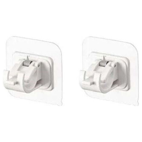 Lot de 2 supports blanc de tringle à rideau auto-adhésifs - Support pour rideaux (1/5)