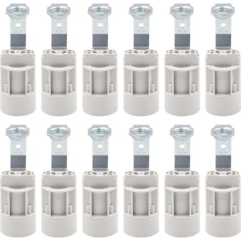 12 douilles à visser E14 blanches en thermoplastique, 250 V, 4 A, support de suspension réglable pour bougies de table (bricolage). (1/5)