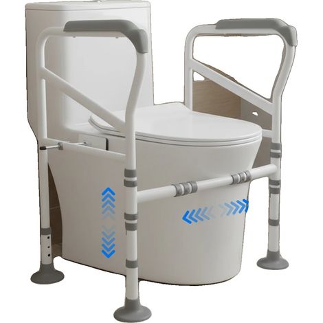 Toilettenstützrahmen, verstellbare Höhe 27-29 Zoll, Tragfähigkeit 150 kg, rutschfeste Armlehne, Konstruktion aus Kohlenstoffstahl, (1/5)