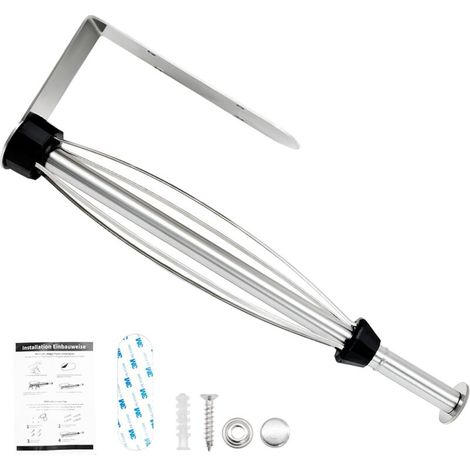 Papierhandtuchrollenhalter, selbstklebend oder perforiert, zur Aufbewahrung von Papierhandtüchern, 2,7 mm dicker Silberdraht