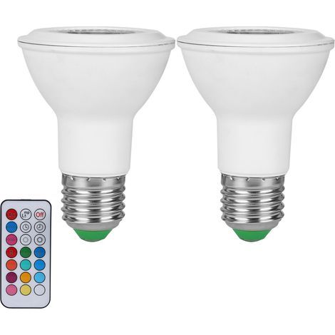 Spot LED RGB 40W Ampoule Projecteur Multicolore avec Télécommande, Décoration Fête Éclairage 85-265V (Blanc Chaud Inclus) (1/5)