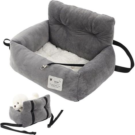 KLVGTIFS PU - Siège auto pour chien – Siège rehausseur confortable ultra doux pour animal domestique avec poignée, siège de voiture pour chien (1/5)