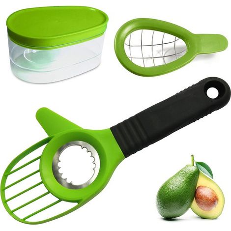 Juego de 3 utensilios para cortar aguacates: cortador de aguacates, cortador, cuchillo, pelador, todo lo que necesitas para los aguacates (1/5)