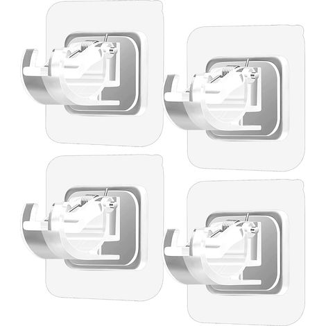 Lot de 4 supports de tringle à rideaux autocollants, sans perçage, pour tringle transparente de moins de 2 cm d'épaisseur. (1/5)