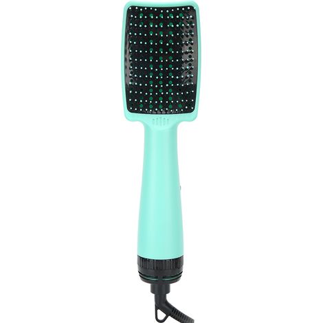 Brosse séchoir à cheveux multifonctionnelle verte, utilisable sur cheveux secs ou mouillés. (1/5)