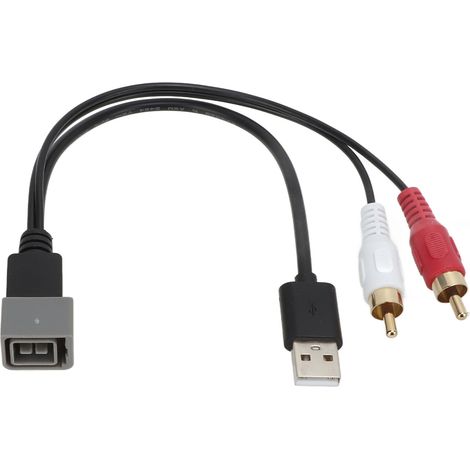 Câble adaptateur USB 2 vers RCA mâle 8 broches pour vidéo et audio, connecteur de remplacement pour Nissan Cube 2011-2012 (1/5)
