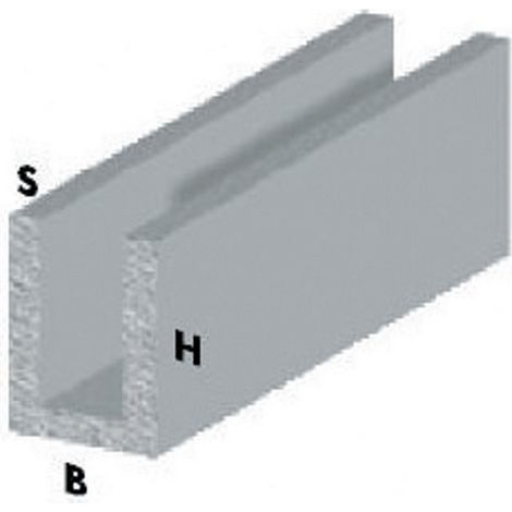 profilo canalino a U cm 200 h argento silver 8x8x1 mm profili alluminio (1/2)
