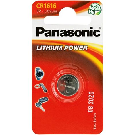 Panasonic – Pile bouton CR1616 lithium 3V – Batterie à usage unique – Taux de décharge faible – Résiste à -30°C/+60°C – Pour montres et dispositifs médicaux (1/6)