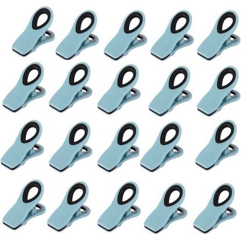 Confezione da 20 clip di chiusura, clip per snack, clip per la conservazione degli alimenti, clip magnetiche per sacchetti, clip da cucina, magneti per frigorifero, resistenti all'umidità (1/5)