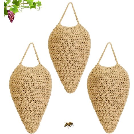 Paquete de 3 cebos grandes amarillos con forma de colmena - repelente artificial de colmena amarilla para exteriores, cebo decorativo para avispas y comadrejas - paquete de 3 (1/5)