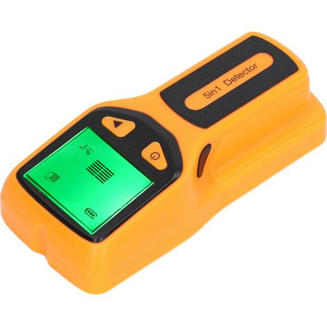 Détecteur de montants muraux 5 en 1 avec écran LCD HD, pour bois, fil électrique et bord central, jaune (1/5)