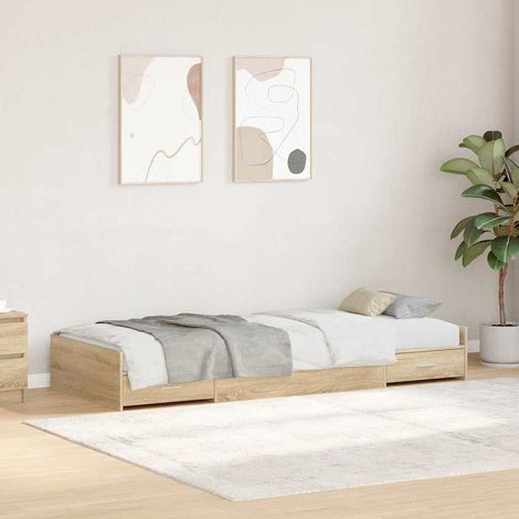 Bettrahmen mit Kopfteil Sonoma-Eiche 80 x 200 cm Holzwerkstoff