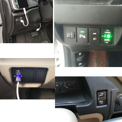 Prise double USB pour voiture, sortie 4,2 A 5 V, câble de 60 cm, puce intelligente, chargeur USB haute vitesse, bleu (1/4)