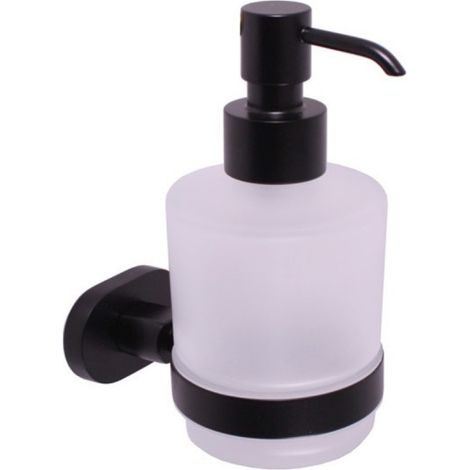 Distributeur de savon mural YUKON en verre et laiton noir mat 200 ml (1/4)