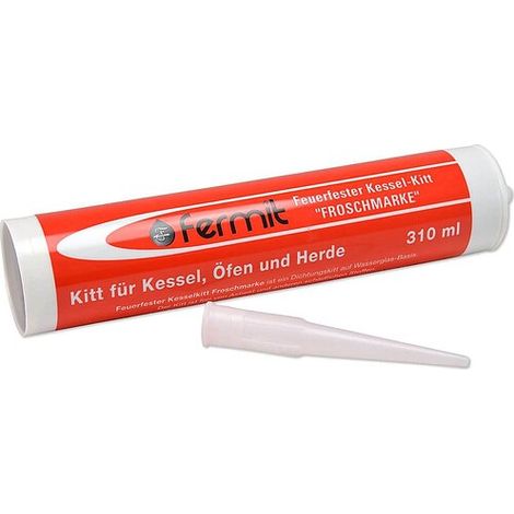 FERMIT - Feuerfester Kessel-Kitt FROSCHMARKE - hitzebeständig bis über 1000°C - Kartusche 310 ml