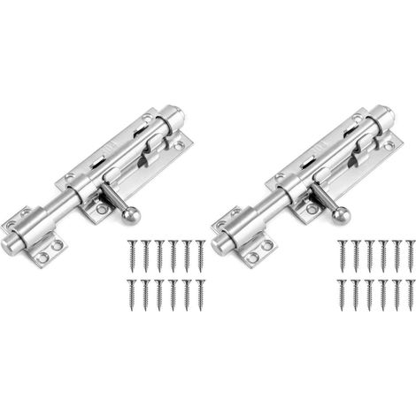 Edelstahl Türriegel 16cm mit Vorhängeschlossloch, 2er Pack