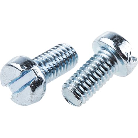 Vis à métaux RS PRO M6 à tête Cylindrique fendue en Acier, 12mm ( Prix pour Sachet de 100 )
