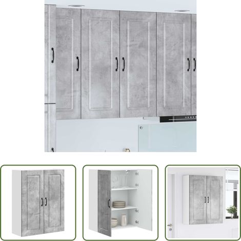 Küchenregal Beton Grau - Küchenschrank Kalmar Beton Grau 80 x 31 x 100 cm Holzwerkstoff (1/5)