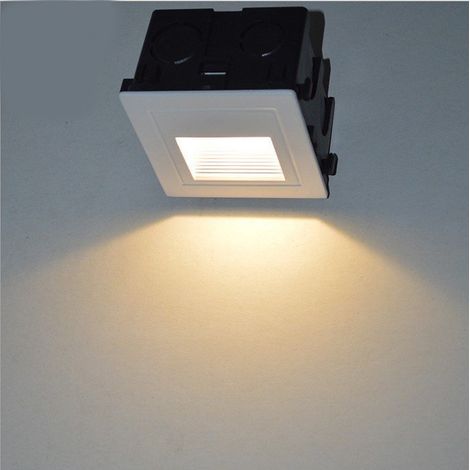 3-W-LED-Wandeinbaustrahler, Treppenhausleuchte, Stufenleuchte, Stehleuchte mit Bewegungsmelder