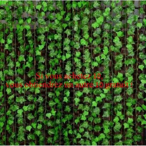 12pcs x 2.5 M Plante Artificielle Feuille Lierre Vigne Vert Décor Maison Jardin Mariage (1/2)