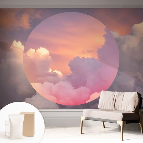 Papier peint intissé décoratif avec colle pour salon chambre et bureau Installation rapide Nuages éthérés 312x219 cm (1/5)