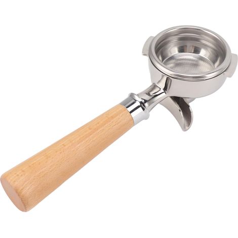 58-mm-Kaffeefilter mit 2 Löchern, feines Sieb, Edelstahl, Holzgriff, abnehmbares Zubehör für NOWWA A2 Buchenholz (1/5)