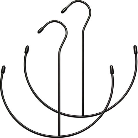 BEBUSINGOTO Gürtelbügel, Gürtelhalter, 2er-Pack, silberfarbener Schrank-Accessoire-Organizer, Schrank-Organizer-Hakenhalter für Gürtel, Krawatten, Schals