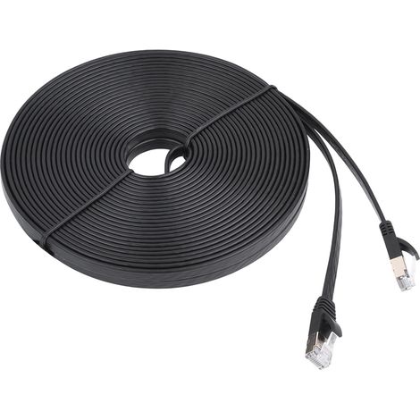 Câble Ethernet Plat CAT7 Blindé 600MHz 15m pour Réseau LAN (1/3)