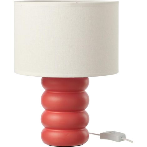 Lampe à Poser en Céramique "Eva" 31cm Rouge (1/3)